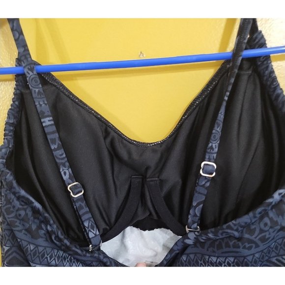 Lands' End Gray/Black Tankini Size 10 - Picture 4 of 6